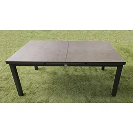 teico group 9-tlg. Alu Gartenmöbel Set anthrazit Tisch ausziehbar mit 8 stapelbaren Stühlen - Grau