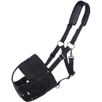 QHP Beweidungsmaske mit Nasenlöchern, Größe:Pony, Farbe:schwarz
