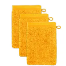 Möve Superwuschel Waschhandschuh 15 x 20 cm gold 3 St.