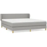 vidaXL Boxspringbett mit Matratze Hellgrau 180x200 cm Stoff