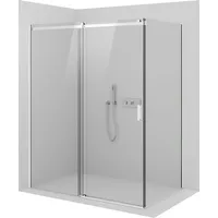 Bernstein Eckdusche Bernstein NT806 flex Schiebetür Nano Klarglas 100x80 cm 6mm ESG-Sicherheitsglas