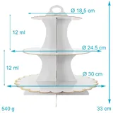 Intirilife Etagere aus Karton mit 3 Ebenen in Weiß - Gr.: onesize