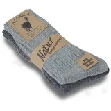 Sonia Originelli Arbeitssocken 2 Paar Alpakasocke "Medium" Winter Warm Schafwolle 2er-Set grau 47