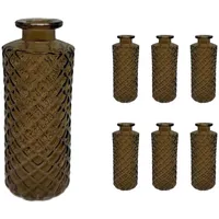 Relaxdays Vasen, 6er Set, Rautenmuster, Vintage, Glas, HxD: 13