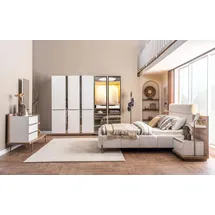 aea Luxuriöses Schlafzimmer Set Polsterbett Kleiderschrank Edler Schminktisch