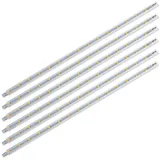 sebson LED Leiste 12V warmweiß 6-tlg., Lichtleiste 30cm mit Netzteil, Schalter und Verbindungkabeln, flache Unterbauleuchte Küche, Regal, Schrank - 9x7x300mm