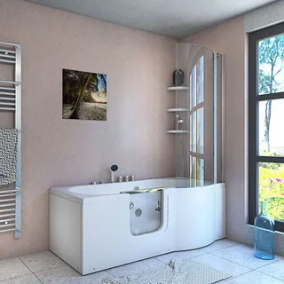 AcquaVapore Seniorendusche und Wanne mit Whirlpool S12D-TH-WP-L-EC Dusche 170x85cm
