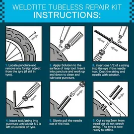 WELDTITE Tubeless Reparatursatz Reparaturset mehrfarbig