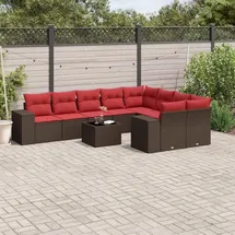 vidaXL Gartensofa-Set 10-tlg. braun