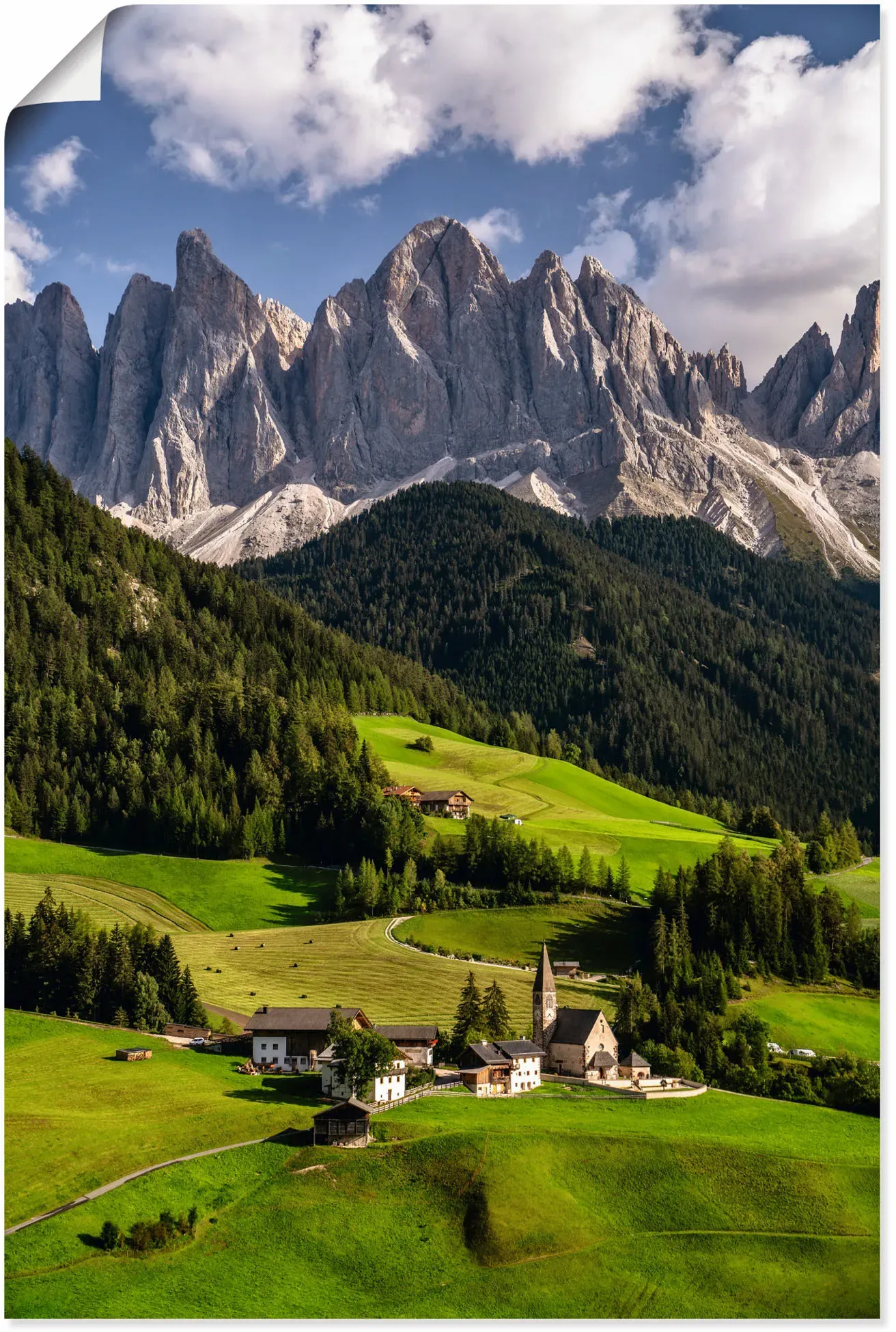 Artland Poster »Sommer in Südtirol in den Dolomiten«, Berge & Alpenbilder, (1 St.), als Alubild, Leinwandbild, Wandaufkleber oder Poster in versch. Größen Artland grün