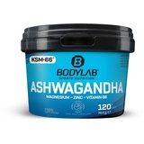 Bodylab24 Ashwagandha Kapseln 120 Stück, fein gemahlenes Ashwagandha Pulver angereichert mit Magnesium, Zink und Vitamin B6, 100% vegan