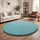 Paco Home Kinderteppich Baby Spielteppich Flauschig rutschfest Deko, Blau, 120 cm Rund,