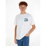 Tommy Jeans T-Shirt mit Label-Motiv-Print Modell 'TOMMY NY GRAFFITI Weiss, XL,