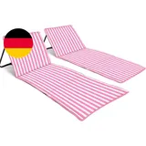 2Er Set Strandmatte Mit Rückenlehne Klappbar – Leichte, Gepolsterte Strandliegen