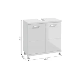 Möbel Kraft Waschbeckenunterschrank 60 x 60 x 32,0 cm Weiß