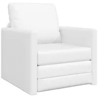 VidaXL Boden-Sofa-Bett 2-in-1 Weiß 74x77x81 cm Kunstleder