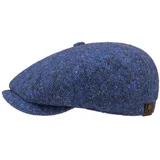 Stetson Hatteras Donegal Schirmmütze Flatcap Ballonmütze Tweedcap für Damen Herren Wintercap mit Schirm, Futter Herbst Winter (58 cm - blau) - 58