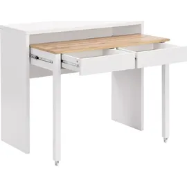 vente-unique Konsolenschreibtisch ausziehbar mit 2 Schubladen - Weiß - Holzfarben - LOAVIA