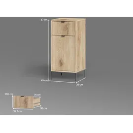 livinity® Midischrank ATERNO 40 x 87 x 35 cm Braun