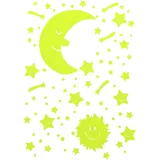 Oblique Unique Leucht Sterne Himmel Mond Sonne Sternenschweif Selbstleuchtend Selbstklebend