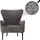 Mendler Lounge-Sessel HWC-K37 Chenille 75 x 80 x 75 cm dunkelgrau mit Kissen