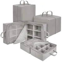 Onvaya ONVAYA® Aufbewahrungsbox Set zweiteilig | Grau groß +