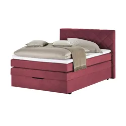 Boxspringbett   ¦ rot ¦ Maße (cm): B: 132 H: 116