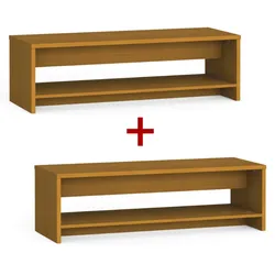 Umkleidebank mit schuhablage 1+1 GRATIS, verstärkt, 1500 mm breit, Kirschbaum