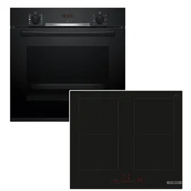 Bosch Herdset Hydrolyse Teleskop + Induktionskochfeld Booster 60cm
