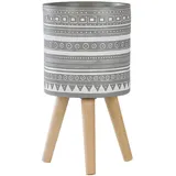 Beliani Runder Blumenbehälter Ø 25 x 55 cm Hellgrau