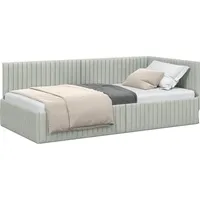 VidaXL Eckbettgestell mit Kopfteil Hellgrau 90 cm x 200