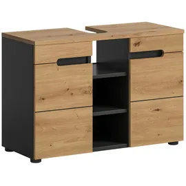 xonox.home Waschbeckenunterschrank Canu 80 x 55 x 34 cm Eiche/Grau