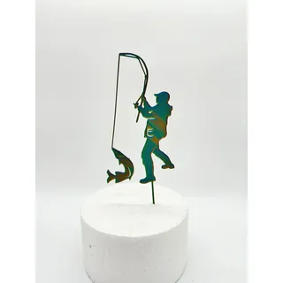 Fisching, Fisch Angler Haken No3 Cake Topper Geburtstag Torten Stecker