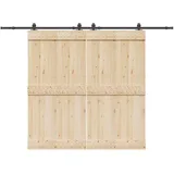 vidaXL Schiebetürbeschlag-Set 305 cm Stahl Schwarz