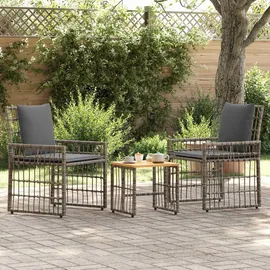 vidaXL Gartenmöbel Set 3-tlg. Grau/Dunkelgrau
