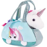 Brubaker Einhorn Tasche Regenbogen - 20 cm - Plüschtier in Handtasche - Stofftier Kuscheltier - Mint Blau