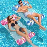 Luftmatratze Pool Xl, 2 Stück Wasserhängematte Erwachsene, 4 In 1 Luftmatratze Wasser Pool Zubehör Spaß, Aufblasbarer Hängematte Erwachsene