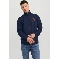 JACK & JONES Sweatjacke JJ JJANDY SWEAT ZIP HIGH NECK blau S