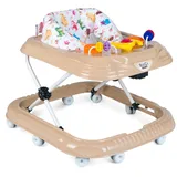 BoGi Lauflernwagen Gehfrei Lauflernhilfe Lauflernwagen Babywalker mit Spielset beige|braun