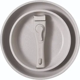 BERGNER Click&Cook – Kochgeschirr-Set aus Aluminiumguss mit Antihaftbeschichtung, abnehmbarem Griff, und Küchenutensilien-Set