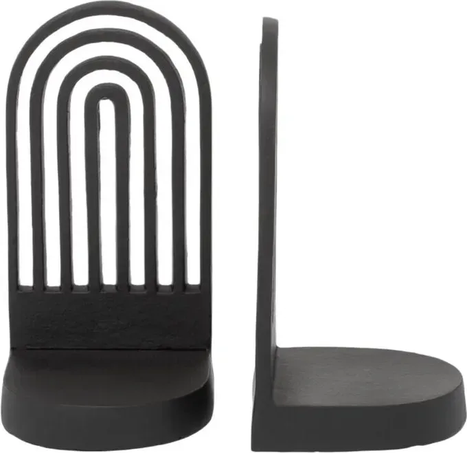 Premier Housewares Rubi 2er-Set architierte Buchstützen in schwarzer Optik