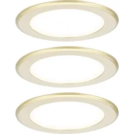 Paulmann LED Möbel-Einbauleuchte gold matt Ø 6,5 cm warmweiß 3er Set
