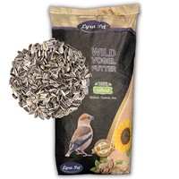 Lyra Pet® | 25 kg Sonnenblumenkerne Gestreift | Neue Ernte | Ganzjahres Vogelfutter für Wildvögel l Kräftige Schnäbel durch Harte Schalen | Optimale Energie & Nährstoffe | Ideal für Vogelhäuser