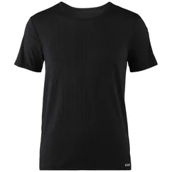 Bruno Banani Herren T-Shirt - Oberteil, Shirt, Check Line 2.0, Polyamid, Rundhals, Logo, einfarbig Schwarz 2XL