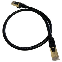 Vago-Tools CAT7 Patchkabel Netzwerkkabel schwarz 0,5m rund