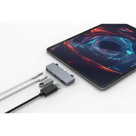 Hyper HD319E-SILBER HyperDrive 4-in-1 USB C Hub Für iPad Pro - 3.5mm Audio, USB-C Power, USB-A 3.0- Silber