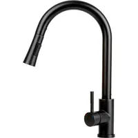 QLS Wasserhahn Armatur Küche Mischbatterie Ausziehbar Armatur Brause Classic Schwarz