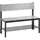 C+P Sitzbank mit Rückenlehne, Basic Plus, H796xB1000xT407mm, Gestell Schwarzgrau / Dekor Silbergrau (8060-310)