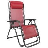 Mojawo Luxus Comfort GartenstuhlRelaxsessel Relaxstuhl Liegestuhl Klappbar Verstellbar mit KopfpolsterSchwarz und Rot