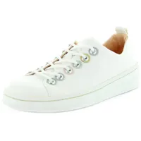 THINK! Damen Kumi Chromfrei Gegerbte Nachhaltige Wechselfußbett Sneaker, Bianco Kombi 1000, 41 EU